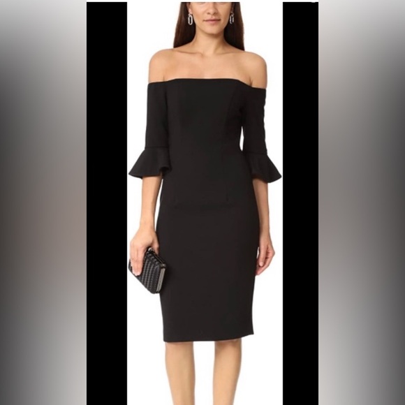 Black Halo Dresses & Skirts - Black Halo black Madigan off the shoulder dress